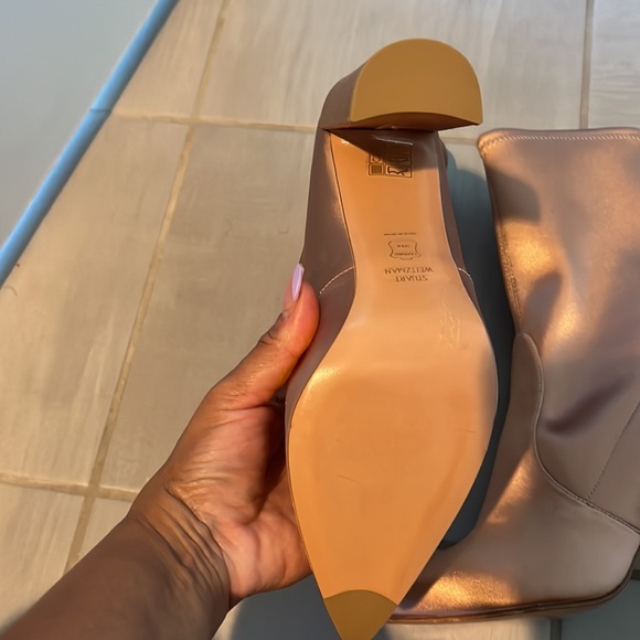 Stuart Weiztman Clinger Dusty Rose Satin Boots. Size 40. NWOT - Picture 5 of 10